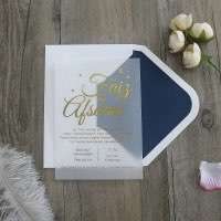 Vellum Paper Wedding Celebration Invitation Card Foil Printing 